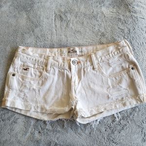 Hollister white denim shorts